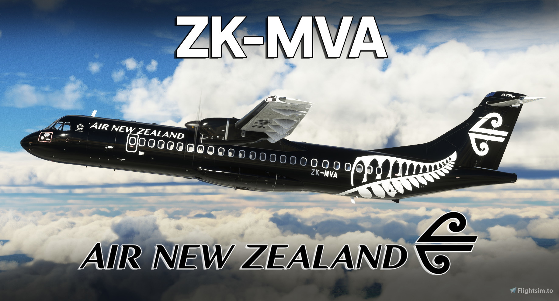 [REMASTERED] Air New Zealand ZK-MVA (All Blacks Livery) Custom Cockpit/Cabin | Asobo ATR 72-600 [4K] - Image 1