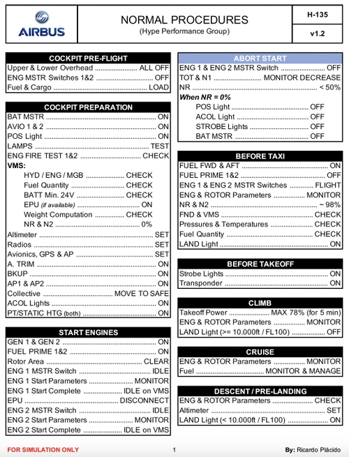 Airbus H135 Normal Procedures