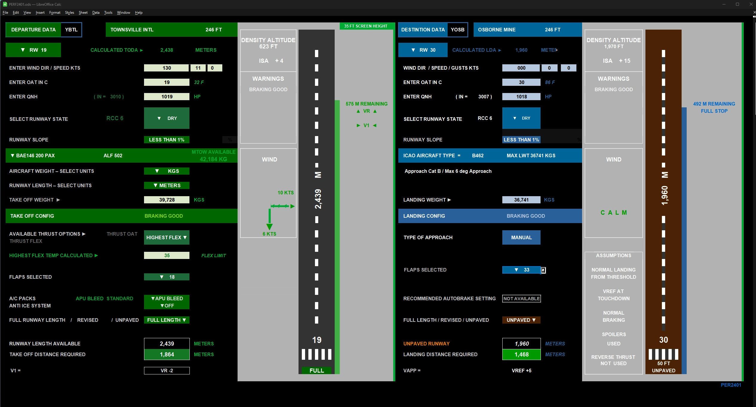 Aircraft Runway Performance Spreadsheet - Image 1