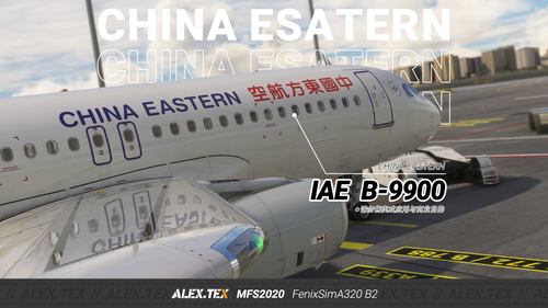 【ALEX.TEX】【FenixA320-B2】China Eastern 中国东方航空 IAE B-9900 标准涂装 8K
