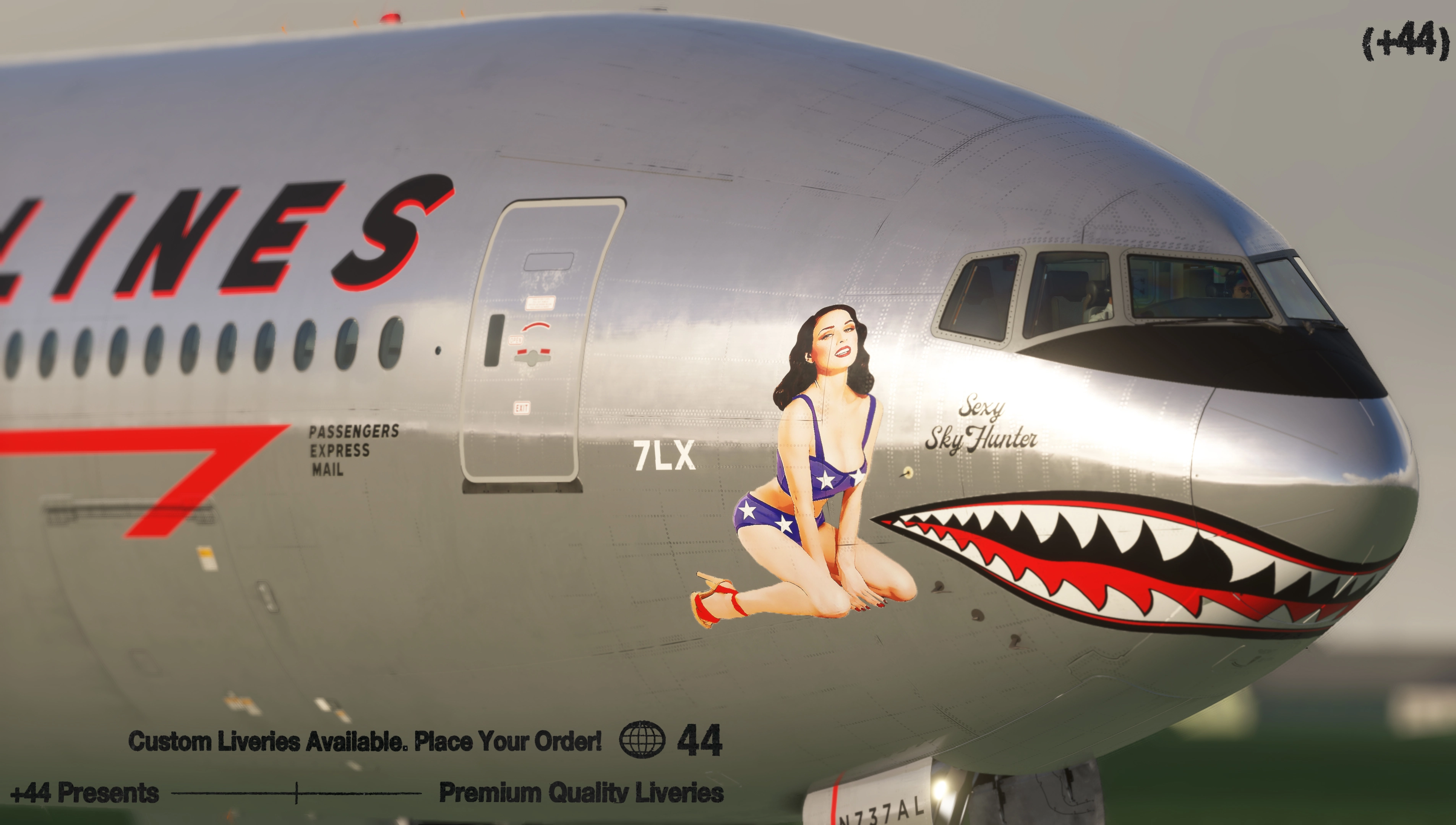 American Airlines Retro ( N737AL ) PMDG 777-300ER - 8K - Image 1