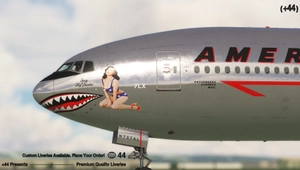 American Airlines Retro ( N737AL ) PMDG 777-300ER - 8K thumbnail 2