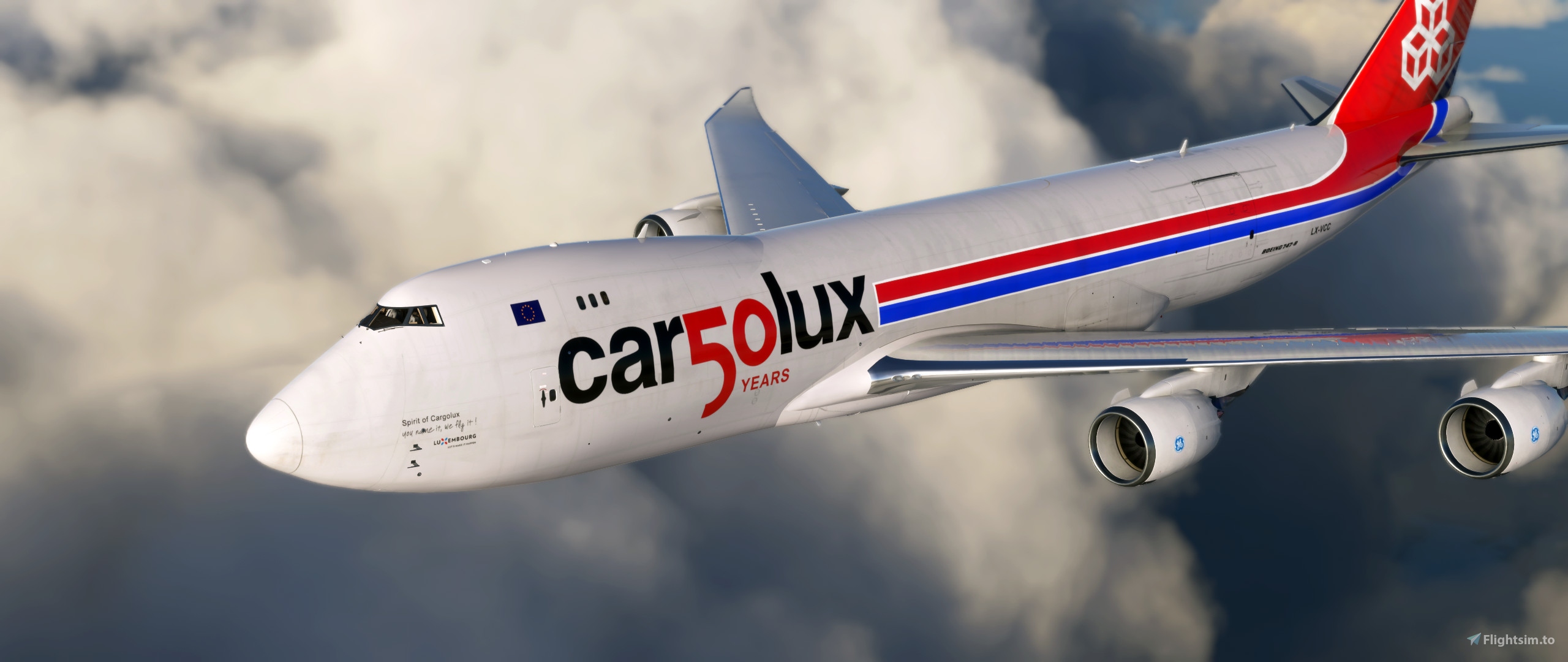 Asobo 747-8F CARGOLUX LX-VCC for Microsoft Flight Simulator | MSFS