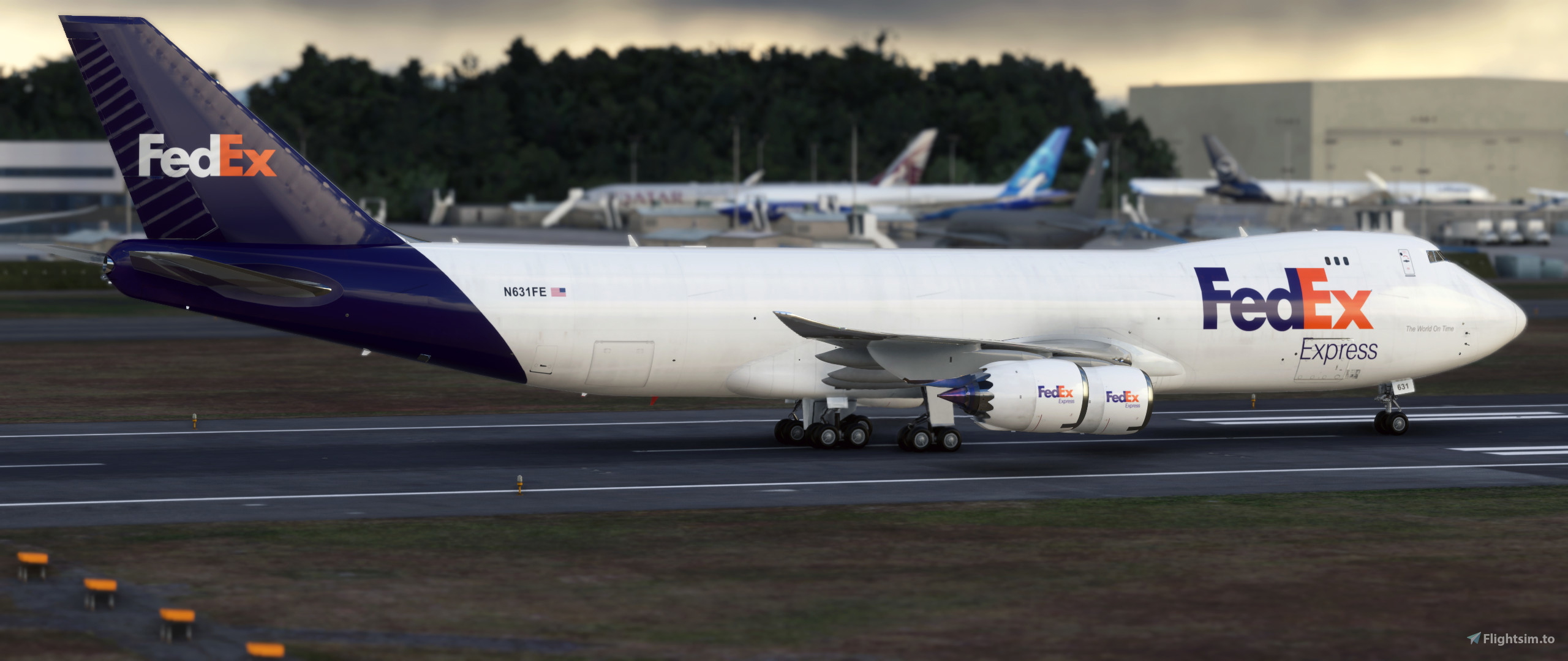 その他 spicafe Asobo 747-8F FEDEX ESPRESS のために Microsoft Flight