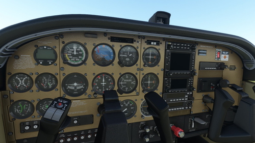 Asobo Cessna 172 beige cockpit