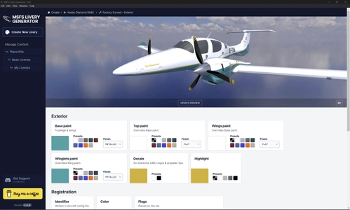 Asobo Diamond DA62 Plane Kit for MSFS Livery Generator