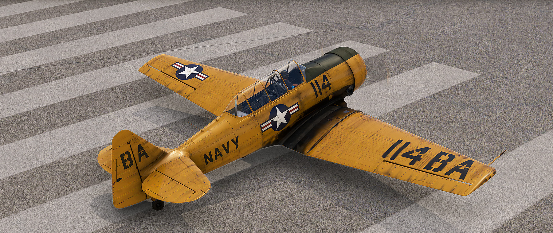 Asobo T-6 Texan NAVY - 58114 BA - Dirty (Six Cat model Version) - Image 1