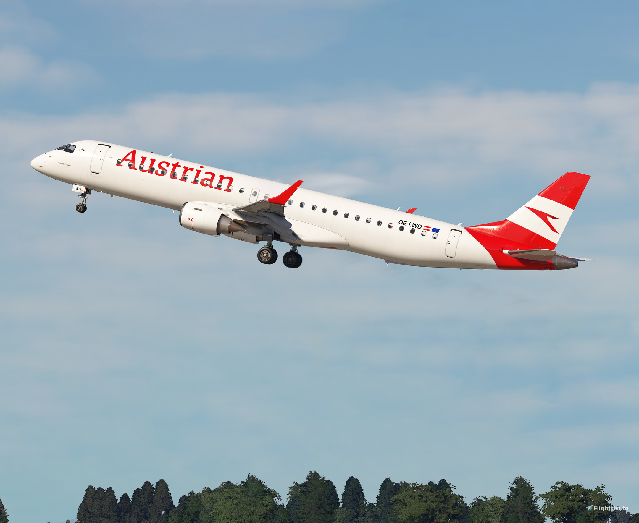Austrian Airlines (New Paint) | OE-LWD | FSS E195 | w/ Cabin Textures - Image 1