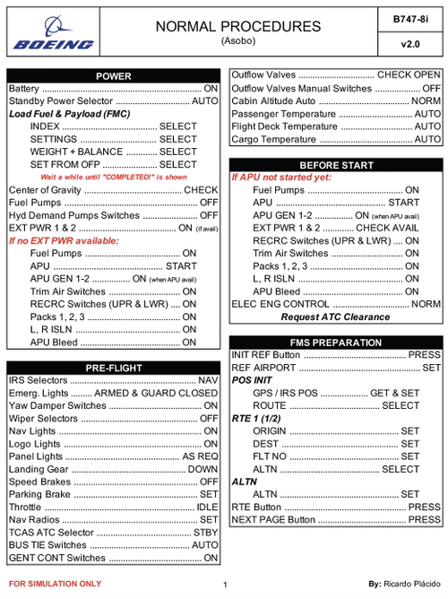 B747-8i Normal Procedures