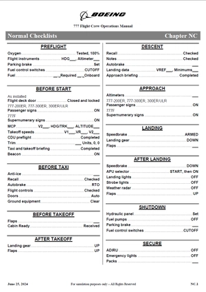 Boeing 777 - Normal checklist (2 official versions) thumbnail 3