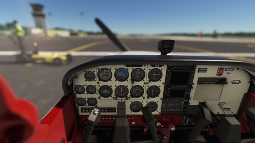 Beige and red interior for the Cessna 172 classic | cockpit textures