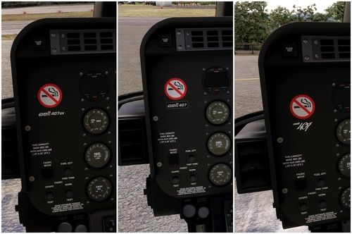 Bell 407 - Black Dashboard + Interior
