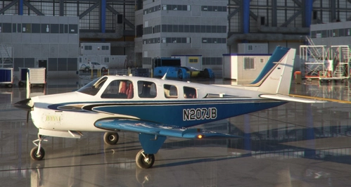 Black Square A36 Bonanza Classic Blue N207JB