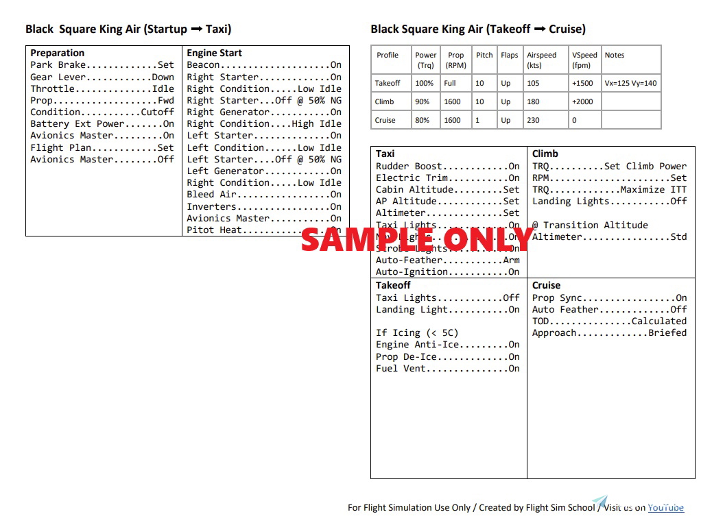 Blacksquare Analog King Air Checklist - Image 2