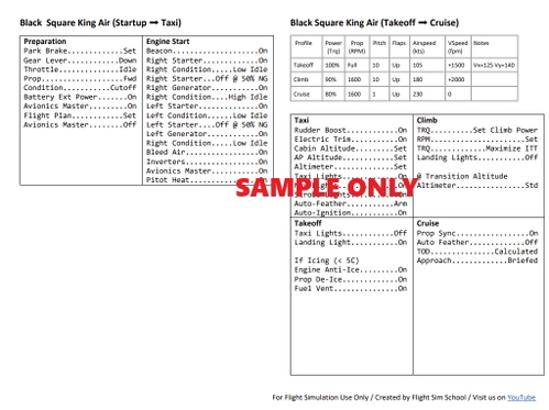 Blacksquare Analog King Air Checklist