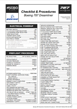 Boeing  787 Dreamliner Checklist thumbnail 2