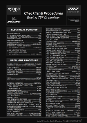 Boeing  787 Dreamliner Checklist thumbnail 3