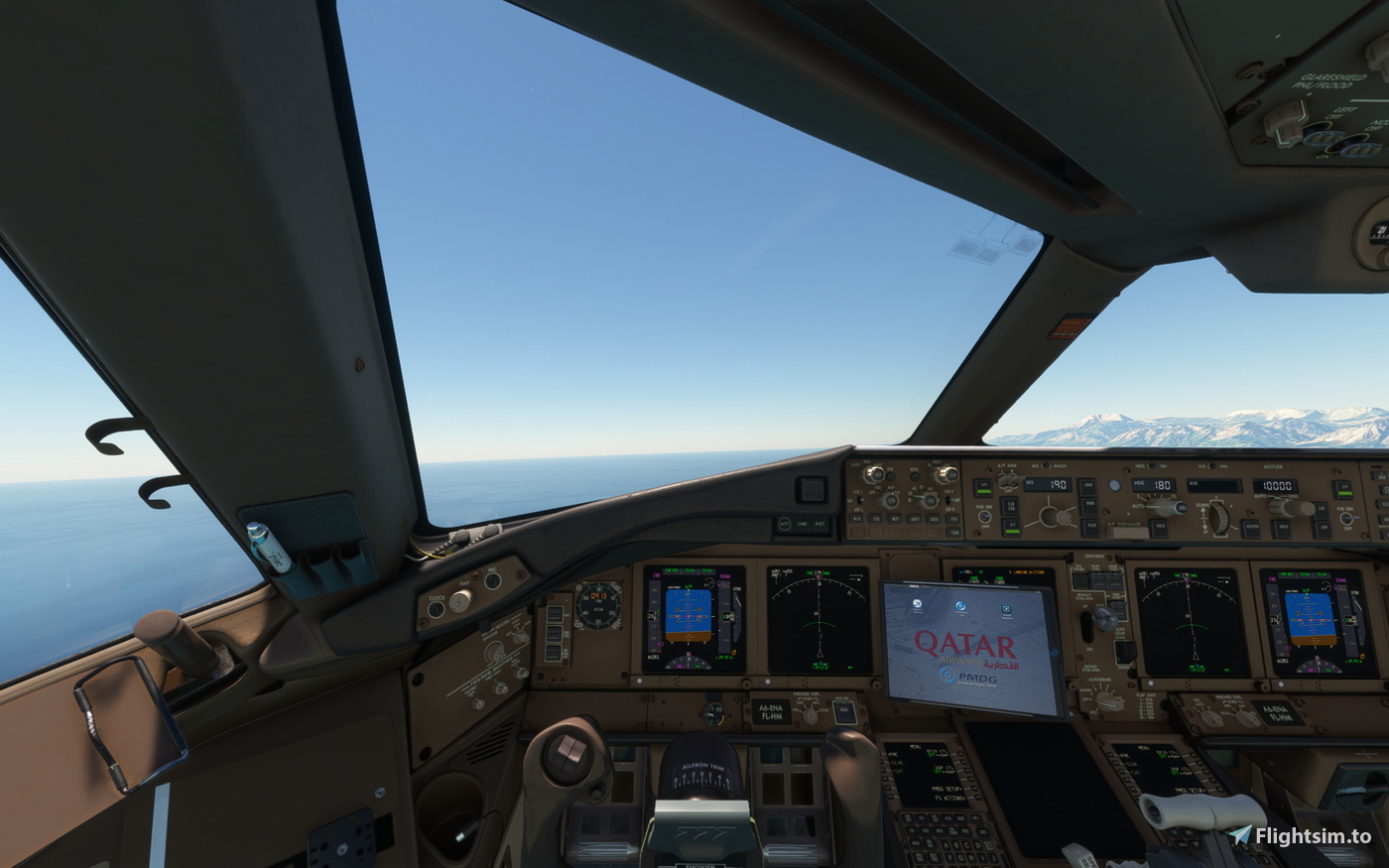 Boeing 777 Qatar EFB Custom Wallpaper for Microsoft Flight Simulator | MSFS — free download