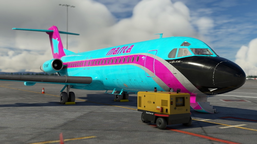 Fokker F28-4000 G-SIMF Manta Airlines 1970s Retro A320 Sim Pilot