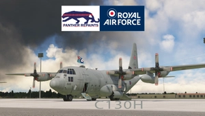 C-130H Captain Exterior RAF XV300 Dirty Texture. thumbnail 1
