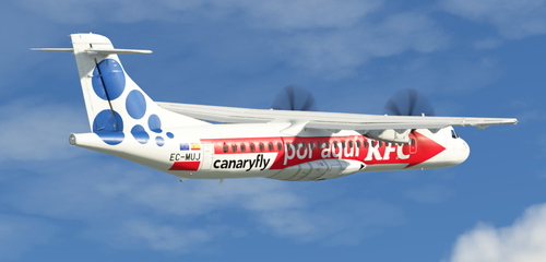 CanaryFly EC-MUJ "Por aquí KFC" sticker