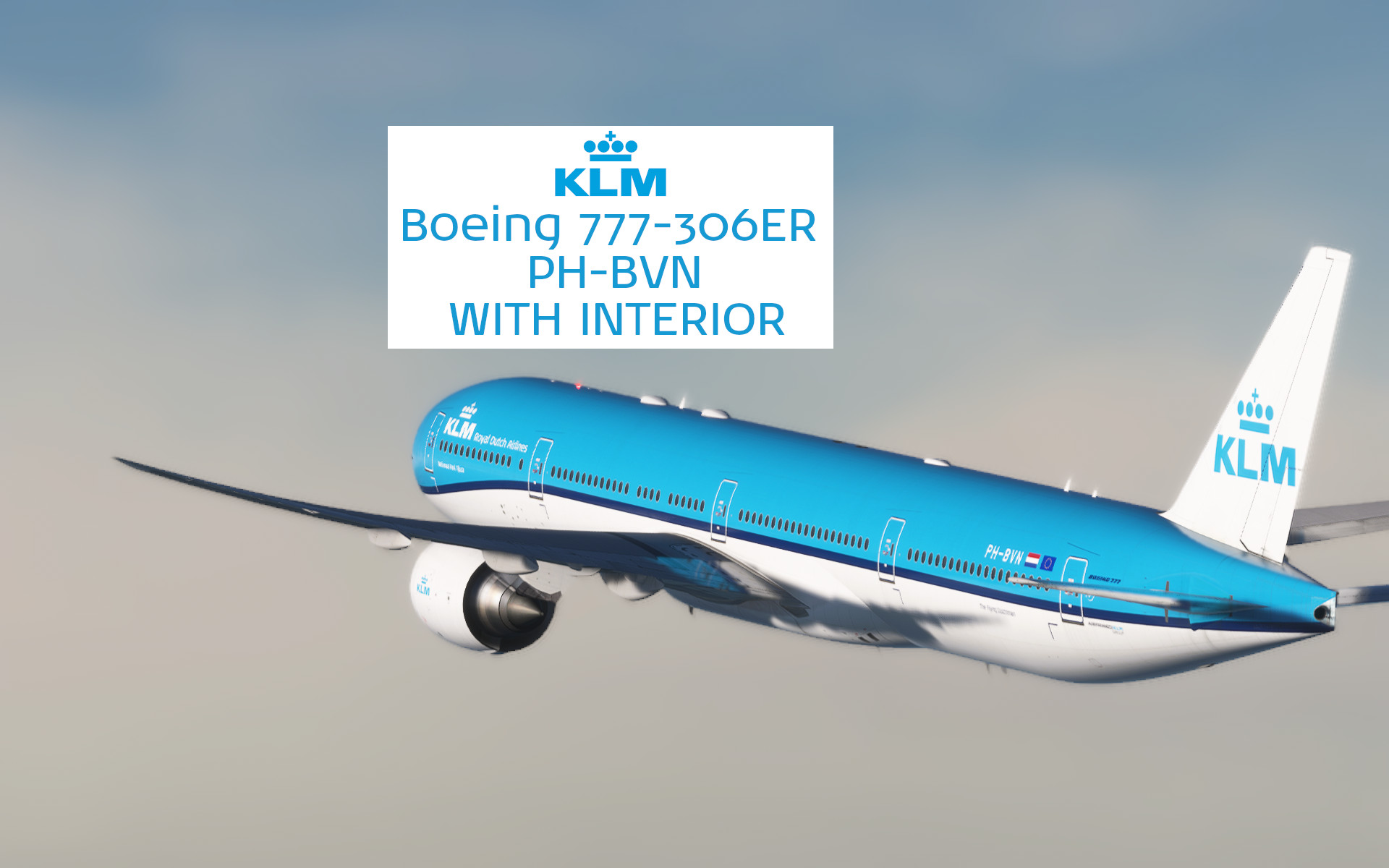 CaptainSim B777-300 KLM PH-BVN + INTERIOR 4K - Image 1