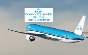 CaptainSim B777-300 KLM PH-BVN + INTERIOR 4K thumbnail 1