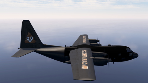 Captain Sim C-130 Hercules, All Black Protest Livery