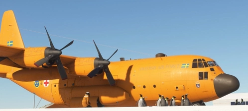 Captain Sim (V1.001) C-130 – Swedish Air Force Red Cross (Orange)