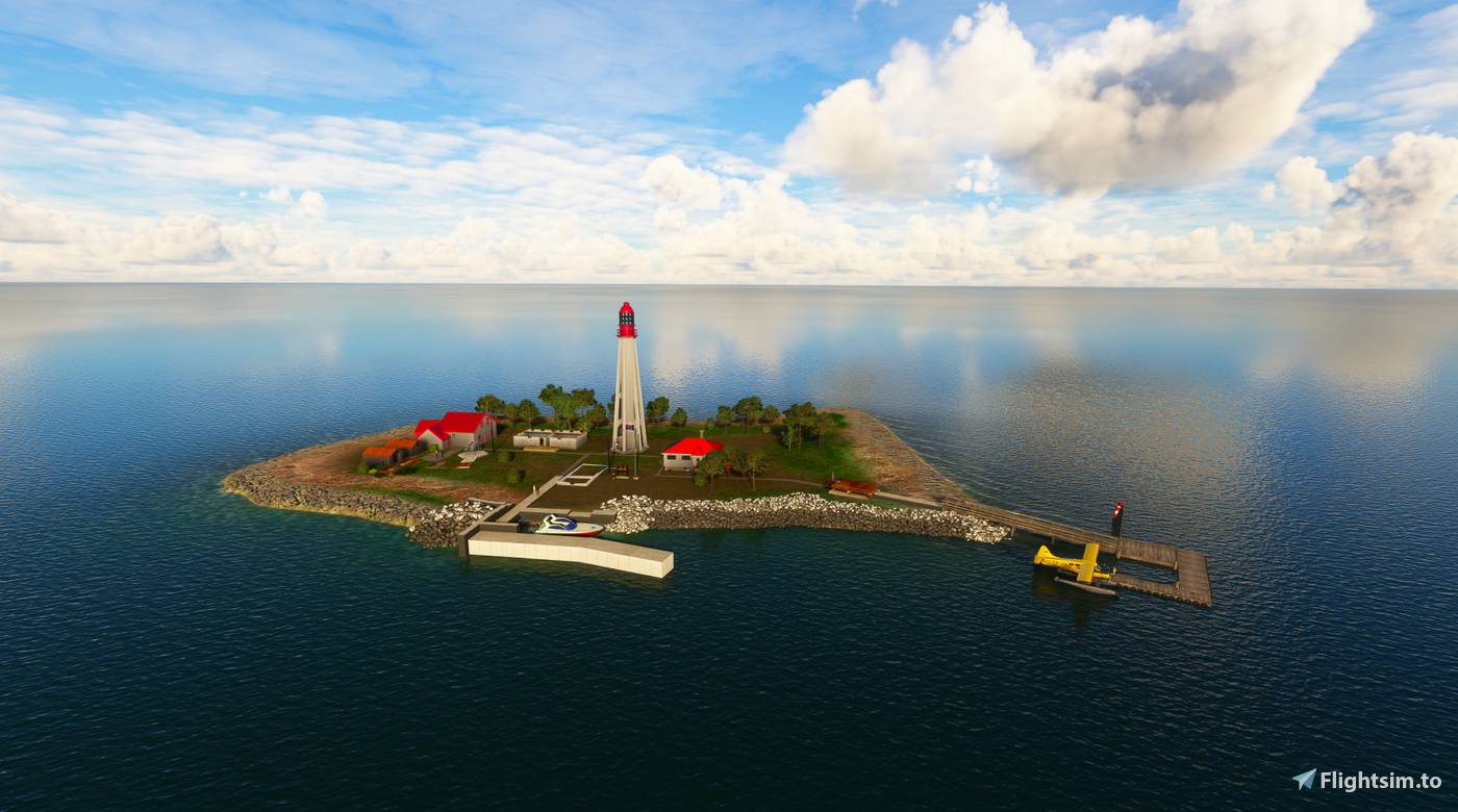 Caribou Island Lighthouse Buildings And Float Plane Dock Ontario For caribou-island-lighthouse-buildings-and-float-plane-dock-ontario-for