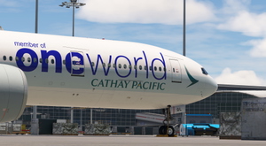 Cathay Pacific "oneworld" B-KQL (w/cabin) for PMDG 777-300ER thumbnail 1