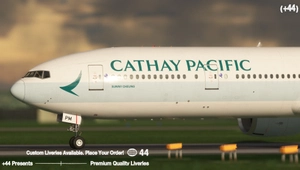 Cathay Pacific w/ Cabin ( B-KPM) PMDG 777-300ER - 8K thumbnail 1