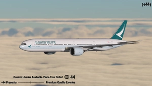 Cathay Pacific w/ Cabin ( B-KPM) PMDG 777-300ER - 8K thumbnail 5