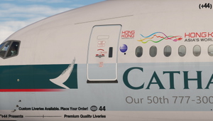 Cathay Pacific w/ Cabin ( B-KQX ) PMDG 777-300ER - 8K thumbnail 4