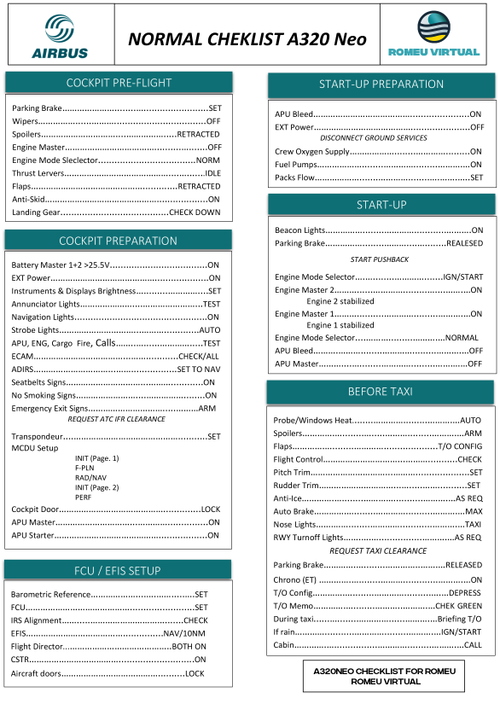 Checklist | A20N - ROMEU AIR