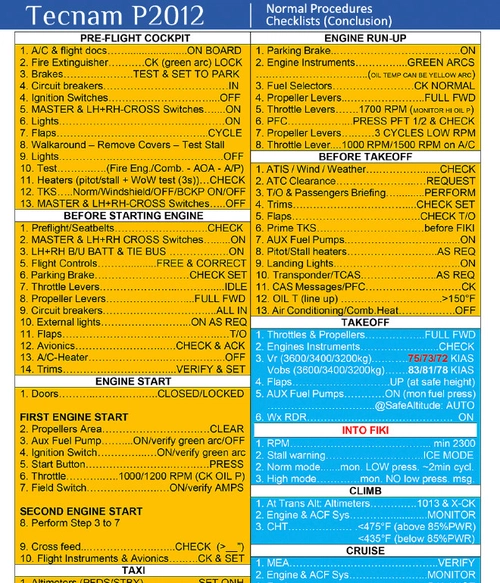 Checklist Tecnam P2012