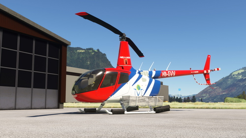 CowanSim R66 HB-GVV With Heli Linth paintwork from Switzerland