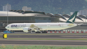 CS Boeing 777-300GE Cathay Pacific One World B-KQM 8K thumbnail 9