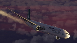 CS Boeing 777-300GE Cathay Pacific One World B-KQM 8K thumbnail 23