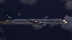 CS Boeing 777-300GE Cathay Pacific One World B-KQM 8K thumbnail 24