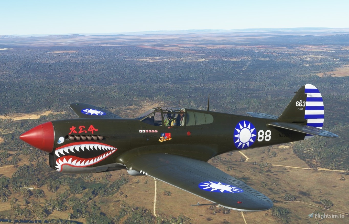 Curtiss P-40N Warhawk NZ3009 Flying Tigers 88-07 for Microsoft 