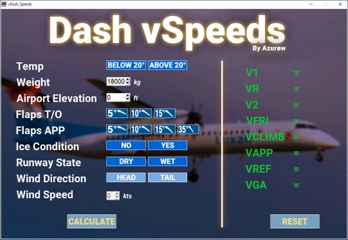 Dash vSpeeds Tool for MJC8 Q400