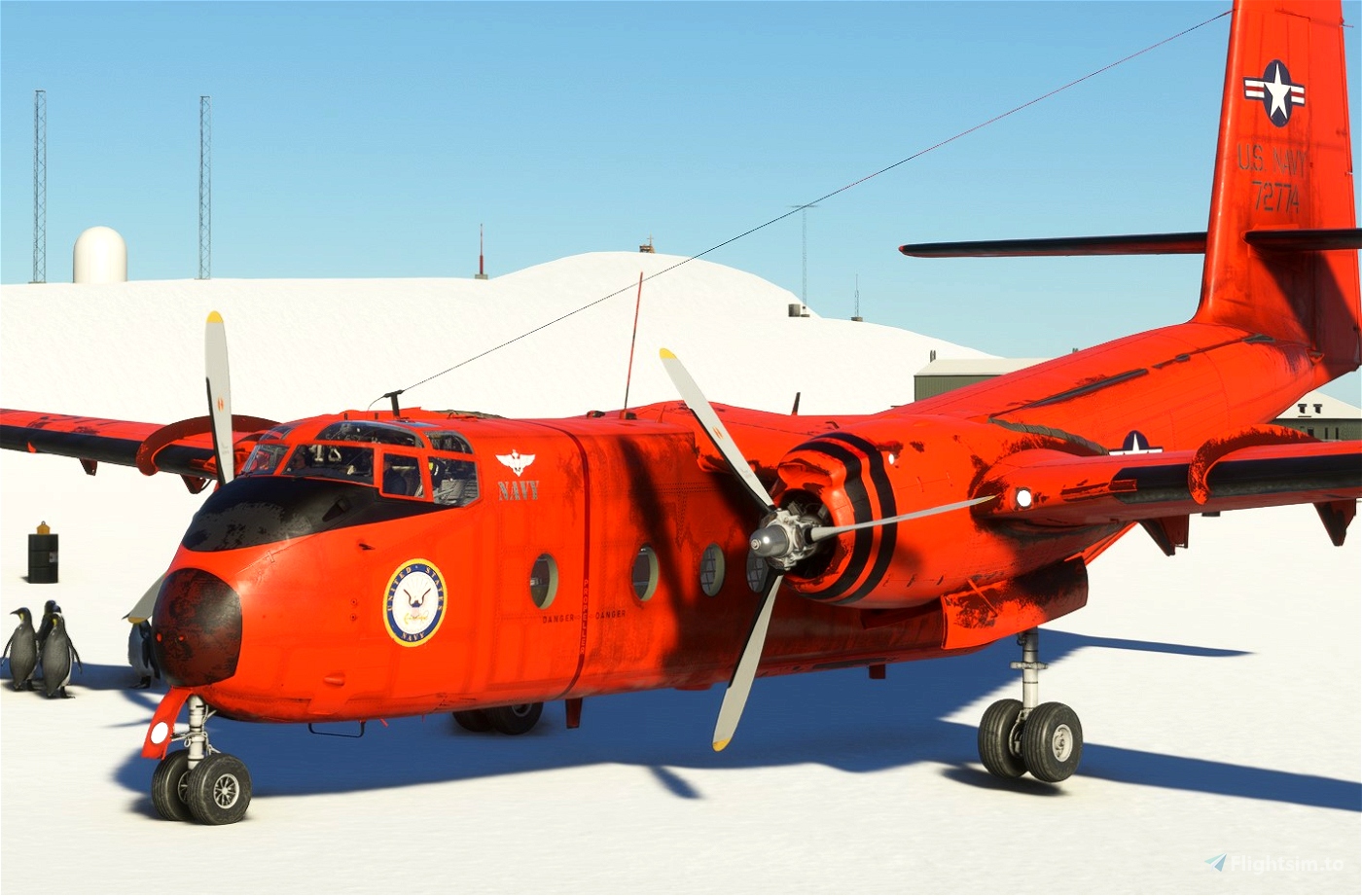 DHC-4 Caribou US Navy (Orange heavy weathered) for Microsoft Flight  Simulator