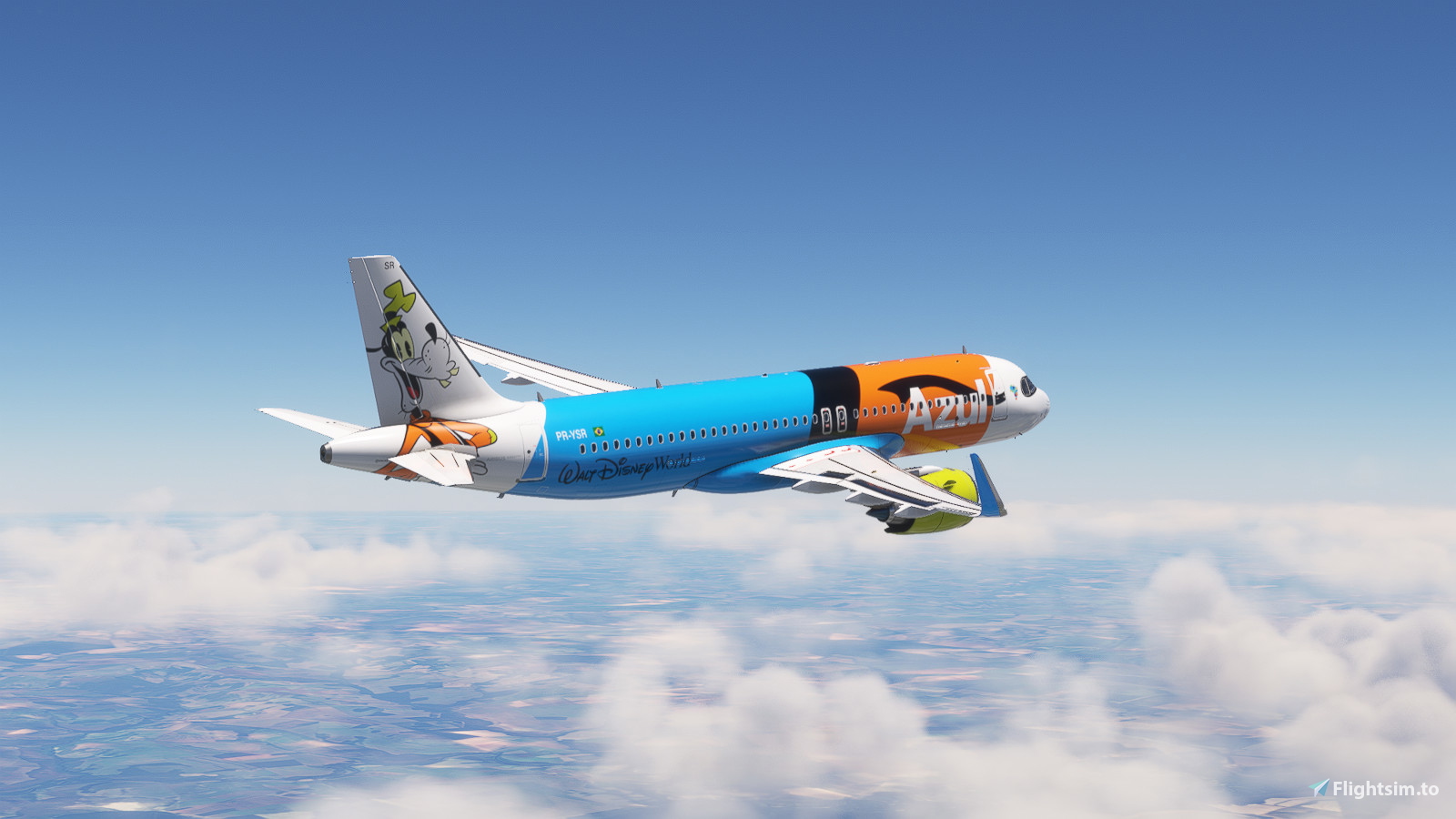[A32NX] Fbw Azul Pateta nas nuvens - Disney - PR-YSR  (8k) - Image 1