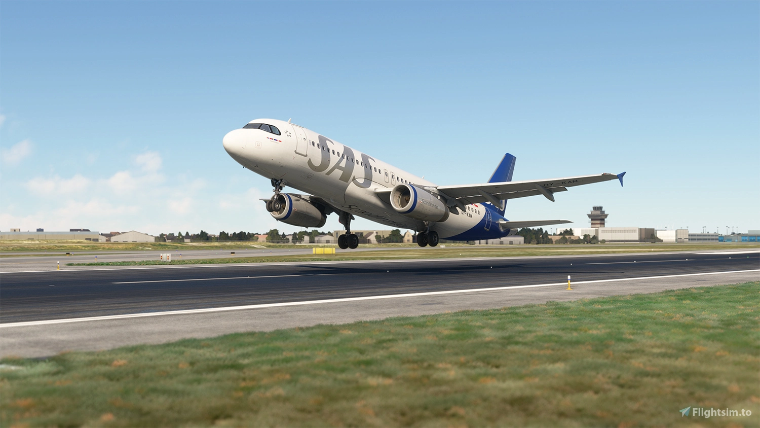 MSFS 2024 Fenix A320 WF Scandinavian Airlines (SAS) 2019 (OY-KAM) CFM with Cabin Interior - Image 1