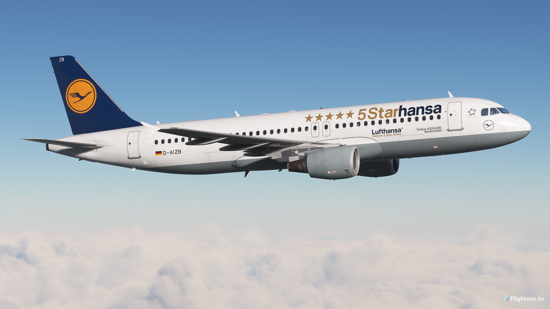 Fenix A320V2 Lufthansa Airline Skytrax 5 Star D-AIZB with cabin