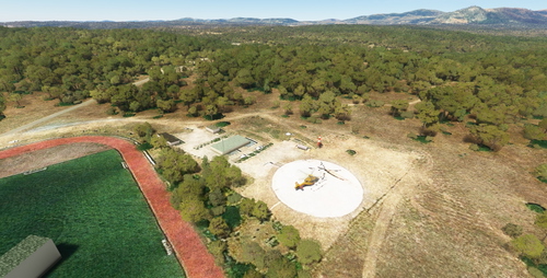 Firefighters heliports pack Madrid Spain
