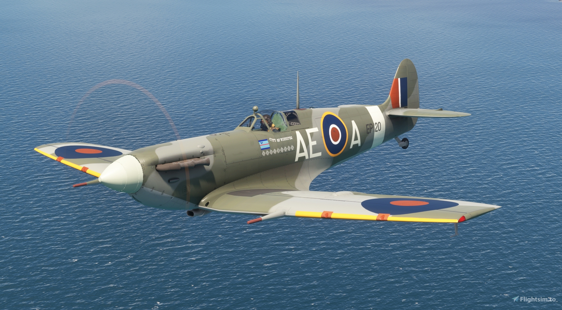 Flight Replicas Spitfire Vc Tropical BR390 for Microsoft