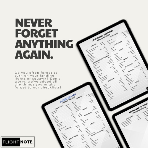 FlightNote B737 Demo Checklist + Performance Data