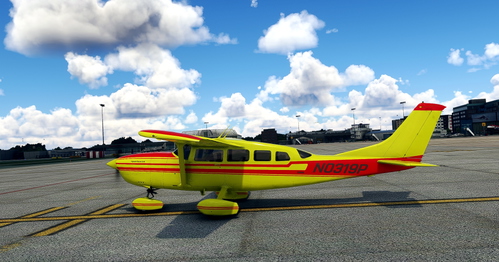 Flightsim Pictures Scott livery for the Carenado Cessna 207 Stationair in yellow red